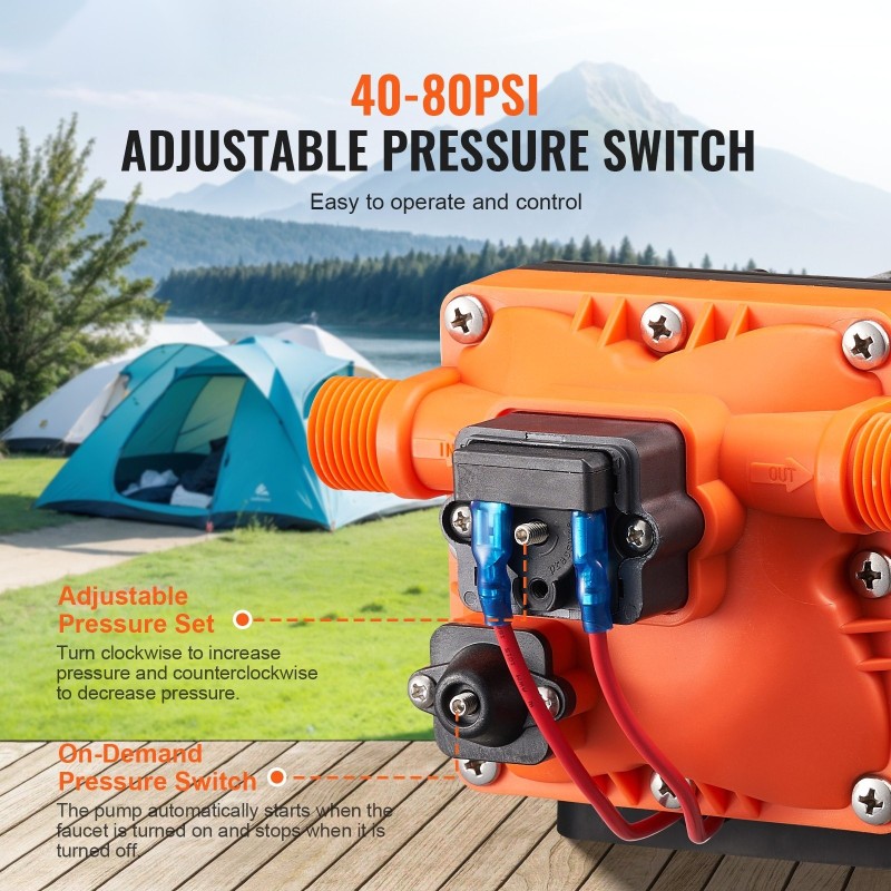 12V kalvopumppu 11,36 l/min säädettävä paine 2,7–6,9 bar 1/2 tuuman MNPT