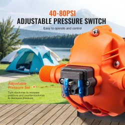 12V kalvopumppu 11,36 l/min säädettävä paine 2,7–6,9 bar 1/2 tuuman MNPT matkailuautoihin