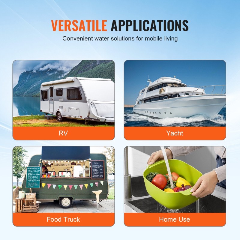 12 voltin kalvopumppu 6,81 l/min säädettävä paine 2,7–6,9 bar 1/2 tuuman MNPT-liitäntä