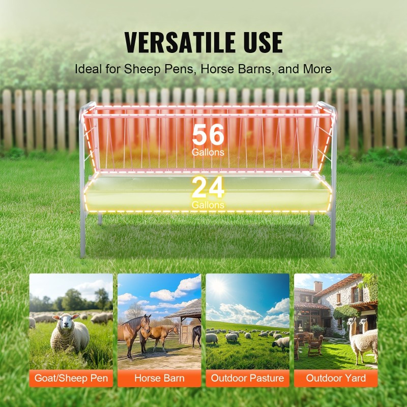 Ruokinta-allas kaksitoiminen vilja ja heinä hiiliteräs sinkitty pelti 80 gallonaa