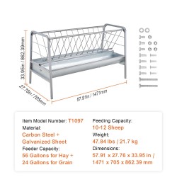 Ruokinta-allas kaksitoiminen vilja ja heinä hiiliteräs sinkitty pelti 80 gallonaa