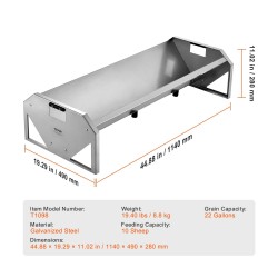 Ruokinta-allas sinkittyä terästä 22 gallonaa 1140 mm lampaille ja vuohille