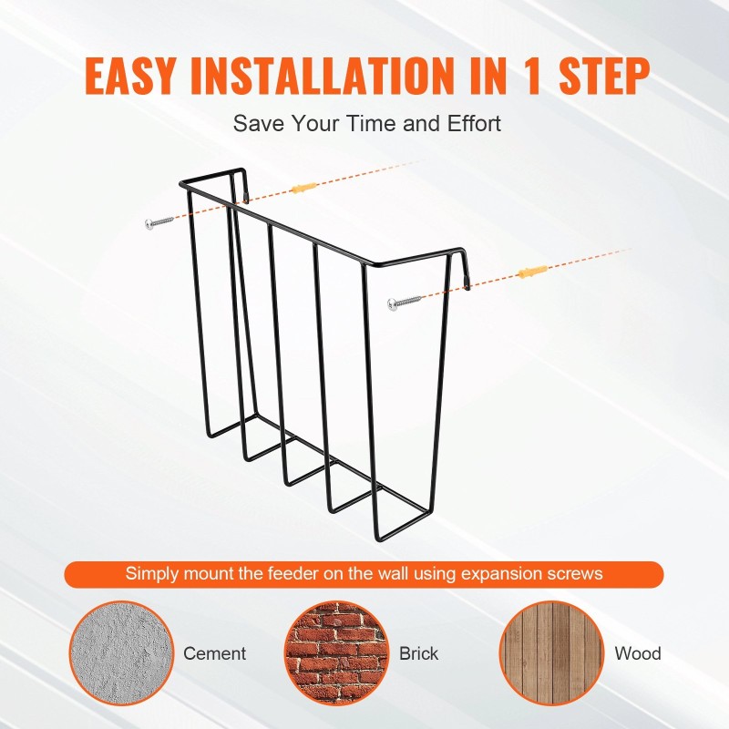 Heinäteline hiiliterästä 24 gallonaa seinään kiinnitettävä 5 hevoselle sisä ja ulkokäyttöön