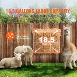 Heinäteline seinäkiinnitteinen hiiliteräksinen 18,5 gallonan kapasiteetilla vuohille hevosille ja lampaille