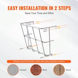 Heinäteline seinäkiinnitteinen hiiliteräksinen 18,5 gallonan kapasiteetilla vuohille hevosille ja lampaille