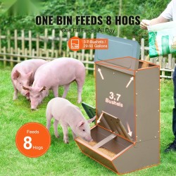 Sikojen ruokintalaite galvanoitua terästä 3,7 bushelia 8 sian ruokintaan ulkokäyttöön
