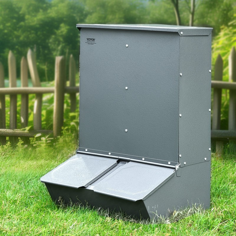 Sikojen ruokintalaite galvanoitua terästä 3,7 bushelia 8 sian ruokintaan ulkokäyttöön