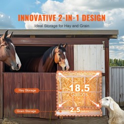 Seinäruokkija täysin hitsattu hiiliteräsrunko heinälle ja viljalle 21 gallonaa 5 vuohelle