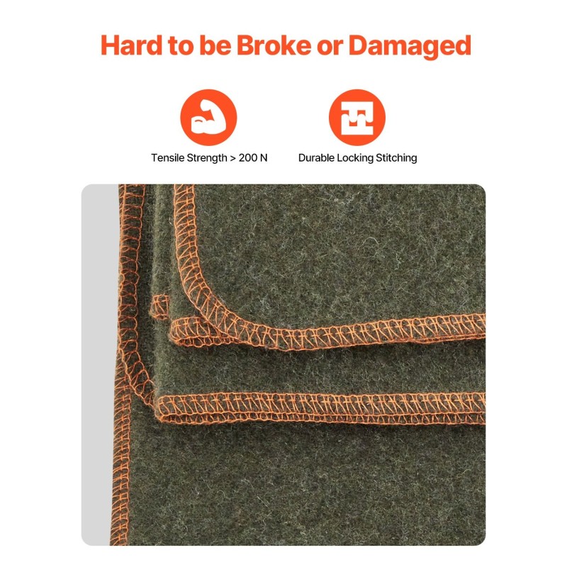 Villasekoitteinen retkihuopa 80% villaa 1,62 x 2,23 m retkeilyyn