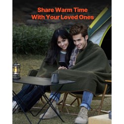 Villasekoitteinen retkihuopa 80% villaa 1,62 x 2,23 m retkeilyyn