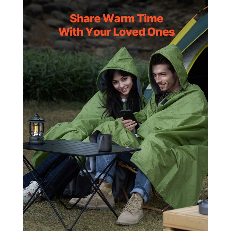 Puettava leiriviltti polyesterifleeceä koko kaksi metriä kertaa yksi ja puoli metriä