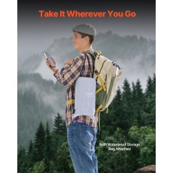 Puettava ulkoiluviltti polyesterifleece 220 GSM 2 m x 1,5 m vettähylkivä vaaleanharmaa