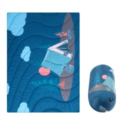 Retkeilyviltti puettava polyesterikuitu 1,9 x 1,32 m vettähylkivä PU1500 kuvioitu