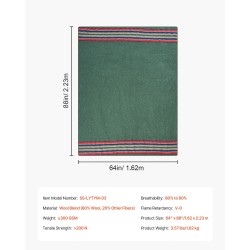 Villasekoitepeitto 1,62x2,23m 80-prosenttinen villasekoite esipesty liekinesto retkeilyyn