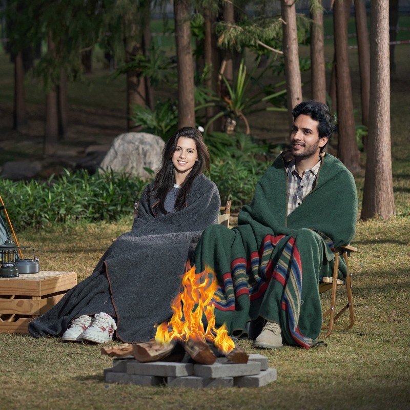 Villasekoitepeitto 1,62x2,23m 80-prosenttinen villasekoite esipesty liekinesto retkeilyyn