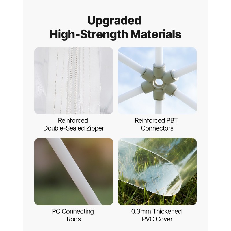 Kupoliteltta PVC läpinäkyvä 4570 x 2900 mm 4–7 henkilölle pihalle