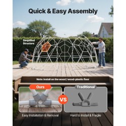 Kupoliteltta PVC läpinäkyvä 4570 x 2900 mm 4–7 henkilölle pihalle