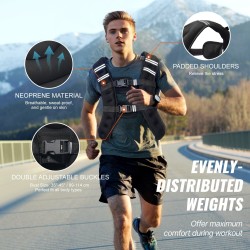 Painoliivi neopreeni 7,32 kg heijastinraidalla säädettävillä soljilla