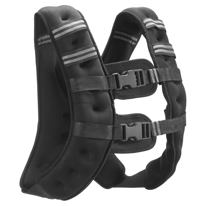 Painoliivi neopreeni 7,32 kg heijastinraidalla säädettävillä soljilla