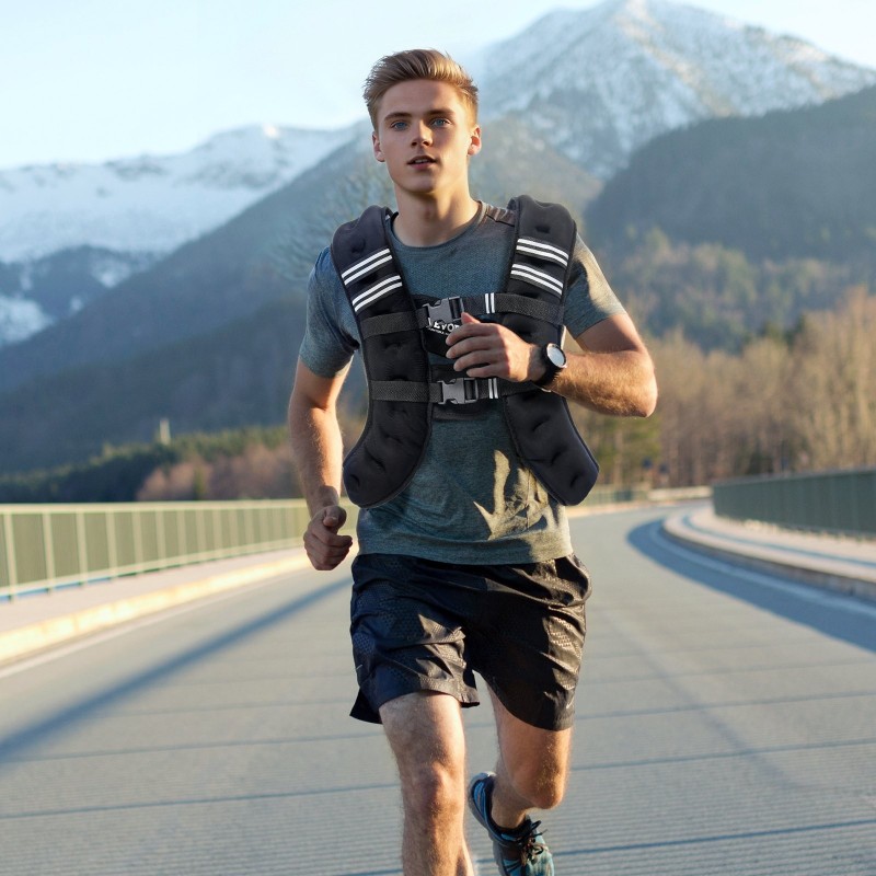 Neopreeninen 13,8 kg painoliivi säädettävä 89–114 cm heijastava raita