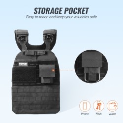 Painoliivi säädettävä 3,5–40 paunaa 1000D nailon musta miehille ja naisille