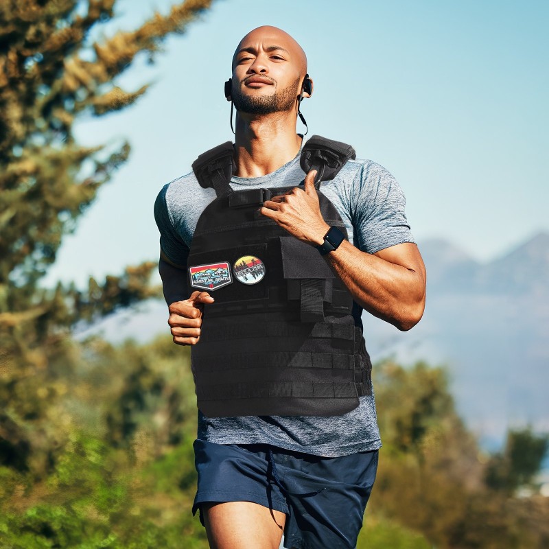 Painoliivi säädettävä 3,5–40 paunaa 1000D nailon musta miehille ja naisille