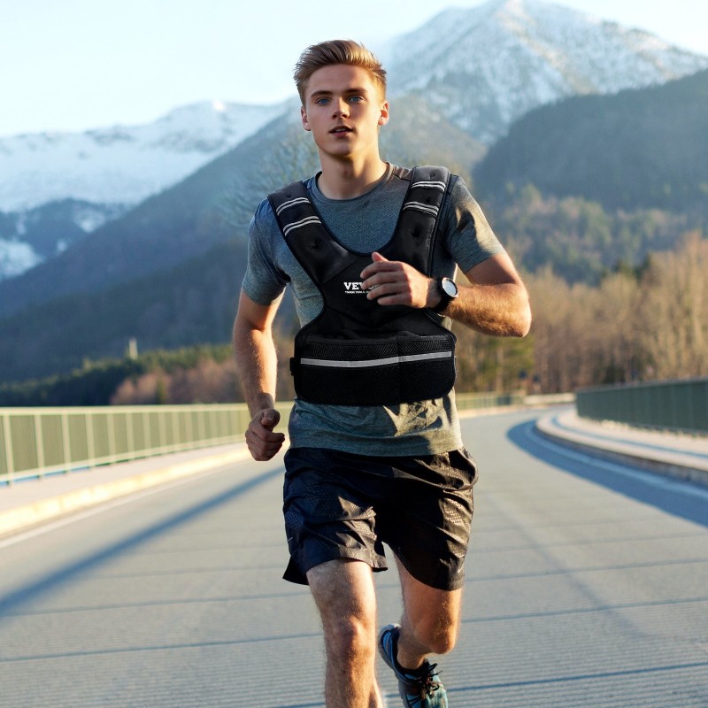 Neopreeninen painoliivi säädettävä 20–32 paunaa 6 rautapussia pehmustetut olkahihnat heijastavat yksityiskohdat