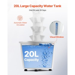 Vesiviljelytorni kuusitasoinen 30 istutuspaikkaa 20 litran vesisäiliöllä 16 watin kasvivalo sisäkäyttöön