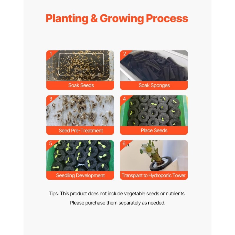 Pystysuora vesiviljelytorni 10 kerrosta 50 istutuspaikkaa 20L säiliöllä pyörillä