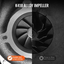 Turboahdin auton moottoreihin 2,5–6,0 l lämmönkestävä siipipyörä pallografiittivalurautarunko tiivistesarja