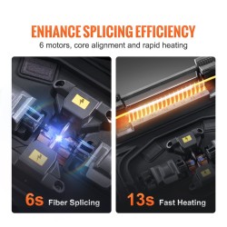 Valokuitujen kuorihitsauslaite ydinkohdistus kuusi moottoria 5-tuumainen näyttö kolmitoiminen kuitupidin 7800 milliampeeritunnin