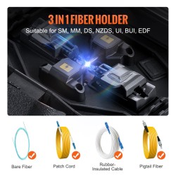 Valokuitujen kuorihitsauslaite ydinkohdistus kuusi moottoria 5-tuumainen näyttö kolmitoiminen kuitupidin 7800 milliampeeritunnin