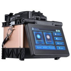 Kuituhitsauslaite vaippakohdistus neljä moottoria 5 tuumainen kosketusnäyttö kolmitoiminen kuitupidike 7800 mAh akku