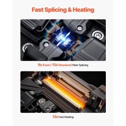 Kuituhitsauslaite 6 moottoria ydin ja vaipankohdistus 5-tuumainen kosketusnäyttö 7800 mAh akku