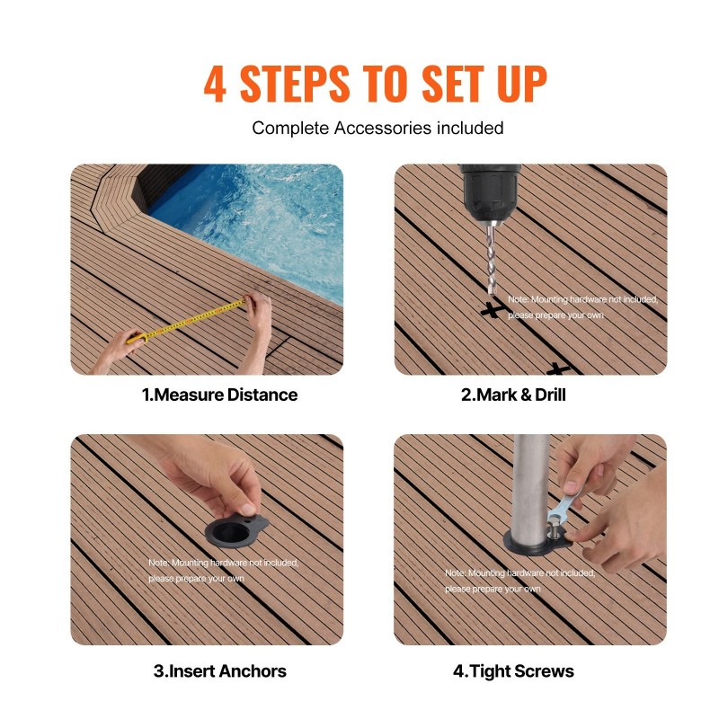 Uima-altaan kaide ruostumattomasta teräksestä valmiiksi koottu kolmiportaisella sinisellä otteella