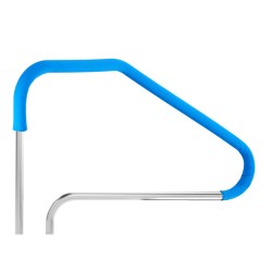 Uima-altaan kaide ruostumattomasta teräksestä valmiiksi koottu kolmiportaisella sinisellä otteella