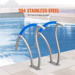 Allaskaide 2 kpl ruostumaton teräs 30x30 tuumaa pohjalevyllä uima-altaaseen