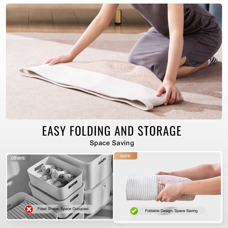 Säilytyskori puuvillanyöristä punottu 67 l 508x508x330 mm 40% polyesteripuuvilla 60% kuitukangas