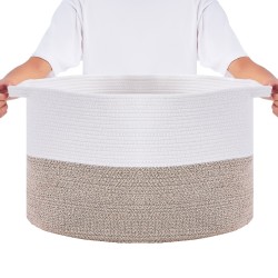 Säilytyskori puuvillanyöristä punottu 67 l 508x508x330 mm 40% polyesteripuuvilla 60% kuitukangas