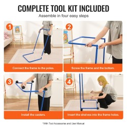 Taideteosten kuivausteline hiiliteräsrunko 25 irrotettavaa hyllyä lukittavat pyörät