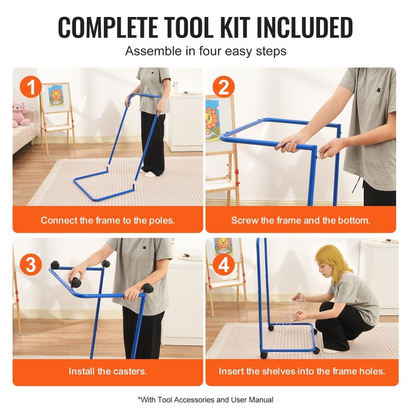 Taideteosten kuivausteline hiiliteräsrunko 25 irrotettavaa hyllyä lukittavat pyörät