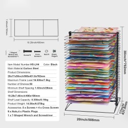 Taidekuivatusritilä 50 irrotettavaa hyllyä hiiliteräs musta vakaapohjainen kouluun ja ateljeeseen