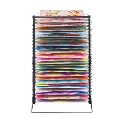 Taidekuivatusritilä 50 irrotettavaa hyllyä hiiliteräs musta vakaapohjainen kouluun ja ateljeeseen