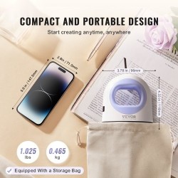 Pieni lämpöpuristin kompakti 3-tasoinen lämpötilansäätö automaattinen virrankatkaisu tekstiileille sinivalkoinen