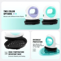 Mini kuumaprässi kompakti kolmitasoinen lämpötilansäätö automaattisammutus T-paitoihin lippiksiin lasinaluksiin vihreä valkoinen