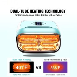 Kannettava lämpöprässilaite 12 x 10 tuumaa kaksoisputkinen tasainen lämmitys tarkka lämpötilansäätö