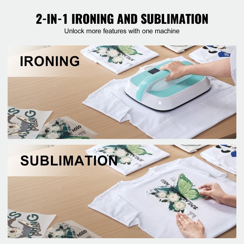 Kannettava lämpöprässilaite 12 x 10 tuumaa kaksoisputkinen tasainen lämmitys tarkka lämpötilansäätö