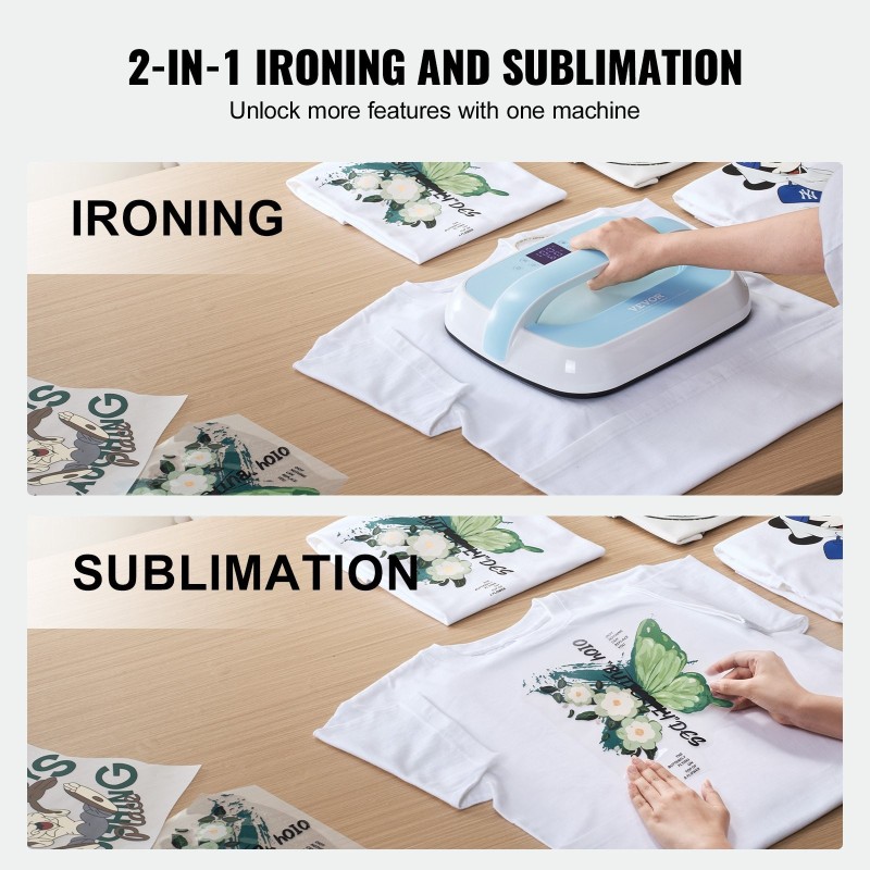 Siirrettävä lämpöprässi 12 x 10 tuumaa painevalettu alumiinilevy kaksiputkinen lämmitys