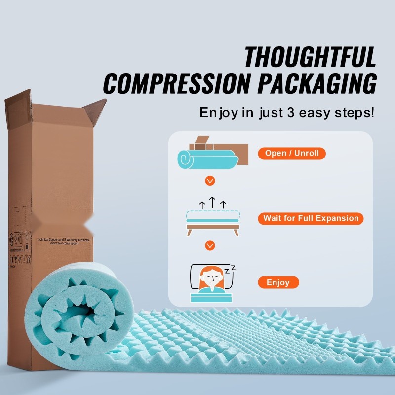 Geelimuistivaahtoinen 7-vyöhykkeinen sijauspatja 1524x2032 mm 50,8 mm paksu