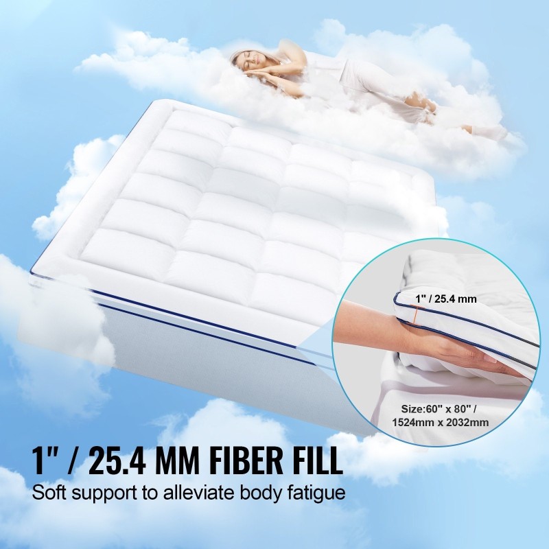 Sijauspatja kuitutäytteinen 25,4 mm 1524x2032 mm irrotettavalla pestävällä päällisellä